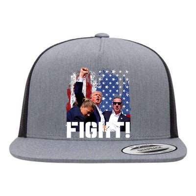 Donald Trump Fist Pump Trump 2024 Fight Flat Bill Trucker Hat