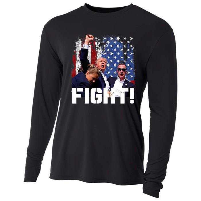 Donald Trump Fist Pump Trump 2024 Fight Cooling Performance Long Sleeve Crew