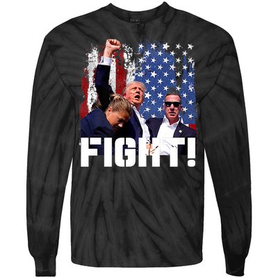 Donald Trump Fist Pump Trump 2024 Fight Tie-Dye Long Sleeve Shirt