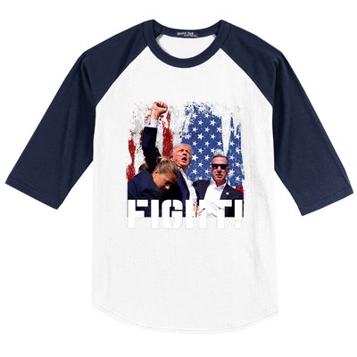 Donald Trump Fist Pump Trump 2024 Fight Baseball Sleeve Shirt