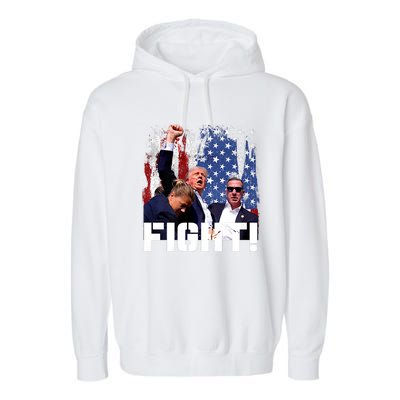 Donald Trump Fist Pump Trump 2024 Fight Garment-Dyed Fleece Hoodie