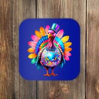 Disco Turkey Funny Thanksgiving Food Leftovers Humor Cute Gift Coaster