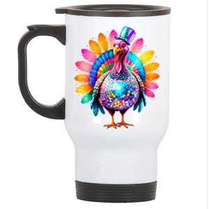 Disco Turkey Funny Thanksgiving Food Leftovers Humor Cute Gift Stainless Steel Travel Mug