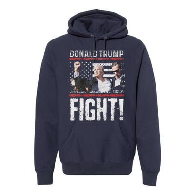 Donald Trump Fist American Flag Trump Fight Premium Hoodie