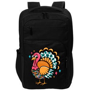 Disco Turkey Funny Thanksgiving Food Leftovers Humor Meaningful Gift Impact Tech Backpack