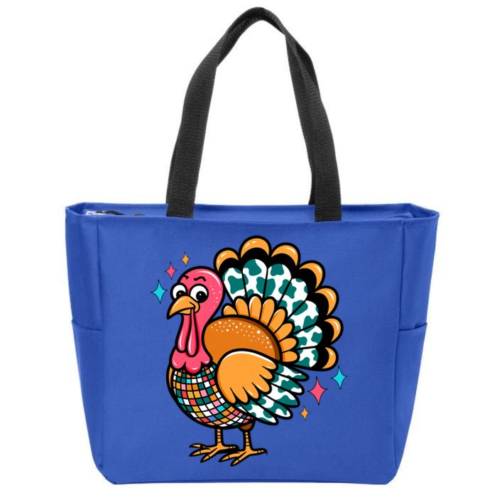 Disco Turkey Funny Thanksgiving Food Leftovers Humor Meaningful Gift Zip Tote Bag