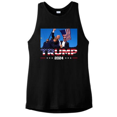 Donald Trump Fist Pump Ladies PosiCharge Tri-Blend Wicking Tank