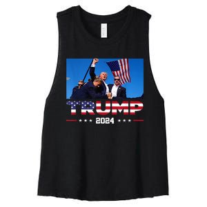 Donald Trump Fist Pump Women's Racerback Cropped Tank