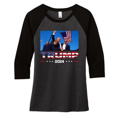 Donald Trump Fist Pump Women's Tri-Blend 3/4-Sleeve Raglan Shirt