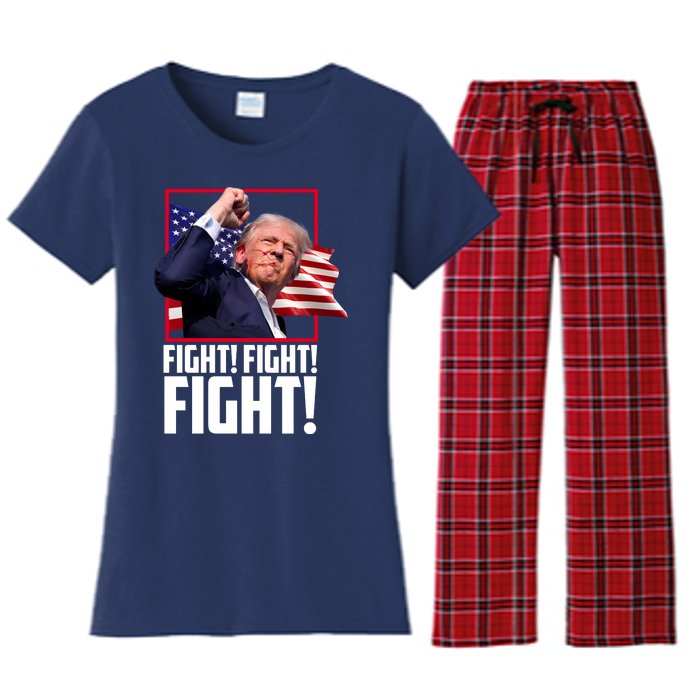 Donald Trump Fight Usa Pennsylvania Election Women's Flannel Pajama Set