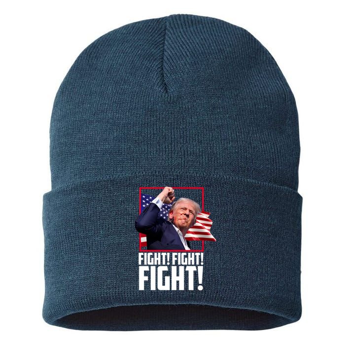 Donald Trump Fight Usa Pennsylvania Election Sustainable Knit Beanie