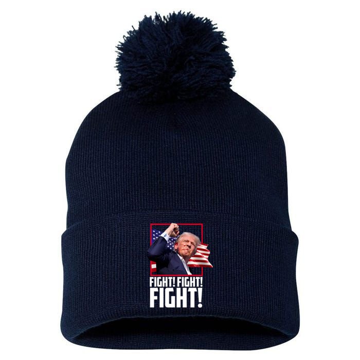 Donald Trump Fight Usa Pennsylvania Election Pom Pom 12in Knit Beanie