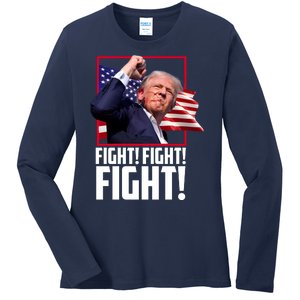 Donald Trump Fight Usa Pennsylvania Election Ladies Long Sleeve Shirt