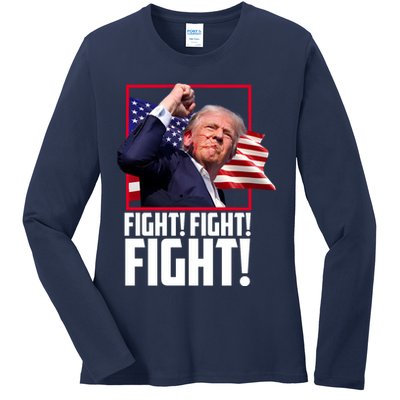 Donald Trump Fight Usa Pennsylvania Election Ladies Long Sleeve Shirt