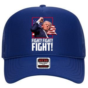 Donald Trump Fight Usa Pennsylvania Election High Crown Mesh Back Trucker Hat