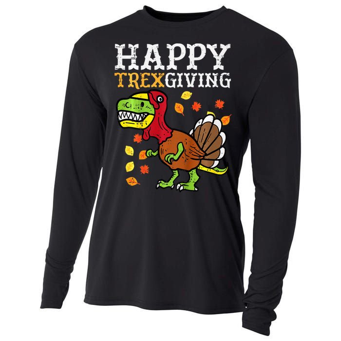 Dinosaur Thanksgiving Feast Celebration Cooling Performance Long Sleeve Crew