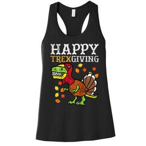 Dinosaur Thanksgiving Feast Celebration Women's Racerback Tank