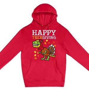 Dinosaur Thanksgiving Feast Celebration Premium Pullover Hoodie