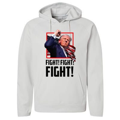 Donald Trump Fight Fighting Fighters Supporters Americans Performance Fleece Hoodie