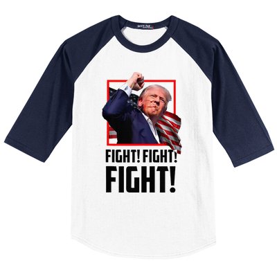 Donald Trump Fight Fighting Fighters Supporters Americans Baseball Sleeve Shirt