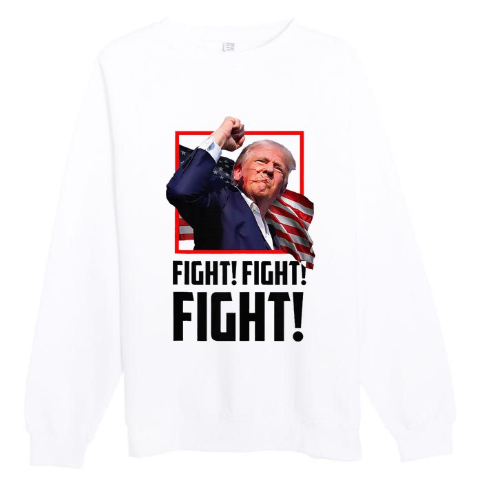 Donald Trump Fight Fighting Fighters Supporters Americans Premium Crewneck Sweatshirt