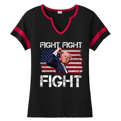 Donald Trump Fight Fight Fight Ladies Halftime Notch Neck Tee