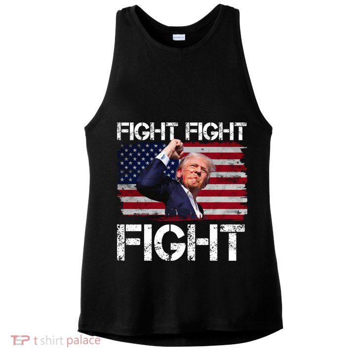 Donald Trump Fight Fight Fight Ladies PosiCharge Tri-Blend Wicking Tank