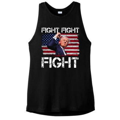 Donald Trump Fight Fight Fight Ladies PosiCharge Tri-Blend Wicking Tank