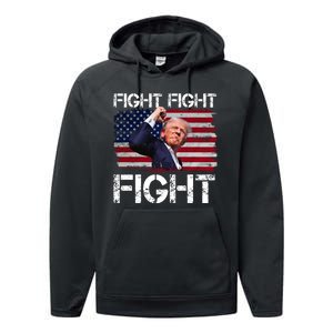 Donald Trump Fight Fight Fight Performance Fleece Hoodie