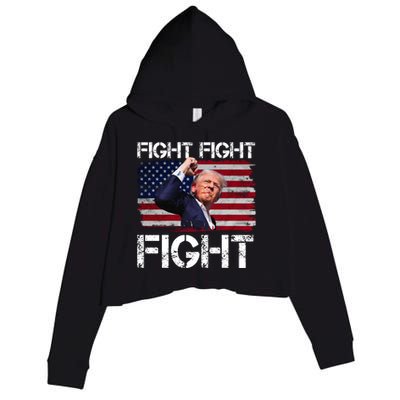 Donald Trump Fight Fight Fight Crop Fleece Hoodie