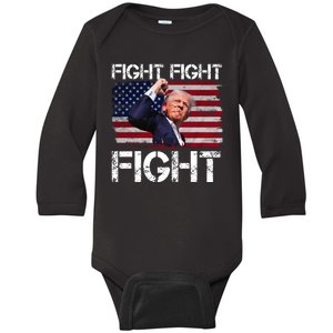 Donald Trump Fight Fight Fight Baby Long Sleeve Bodysuit