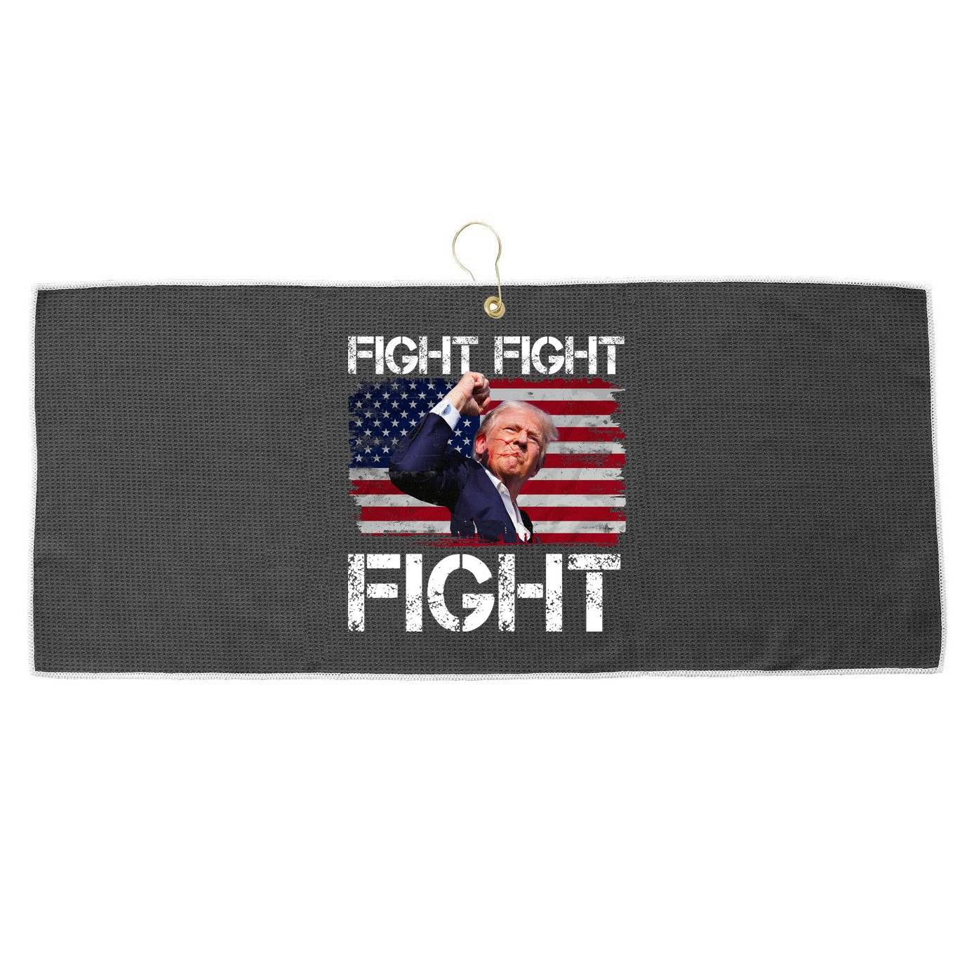 Donald Trump Fight Fight Fight Large Microfiber Waffle Golf Towel
