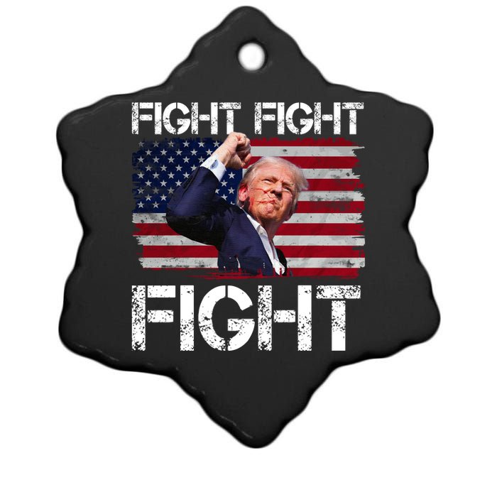 Donald Trump Fight Fight Fight Ceramic Star Ornament