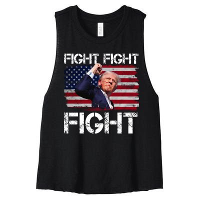 Donald Trump Fight Fight Fight Women's Racerback Cropped Tank