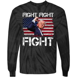 Donald Trump Fight Fight Fight Tie-Dye Long Sleeve Shirt