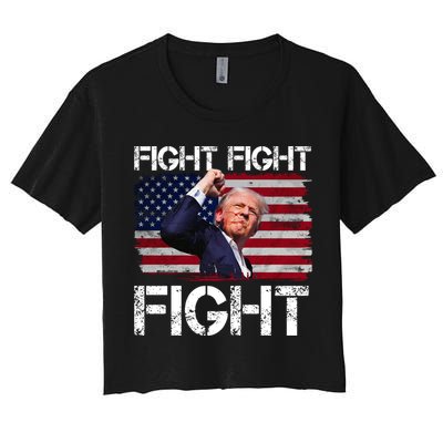 Donald Trump Fight Fight Fight Women's Crop Top Tee