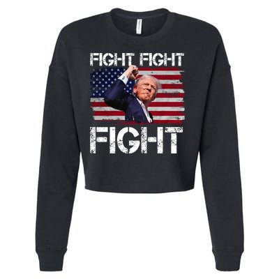 Donald Trump Fight Fight Fight Cropped Pullover Crew