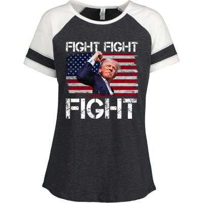 Donald Trump Fight Fight Fight Enza Ladies Jersey Colorblock Tee