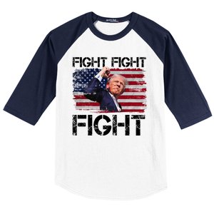 Donald Trump Fight Fight Fight Baseball Sleeve Shirt