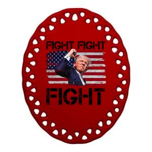 Donald Trump Fight Fight Fight Ceramic Oval Ornament