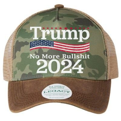 Donald Trump For President 2024 No More Bullshit Legacy Tie Dye Trucker Hat