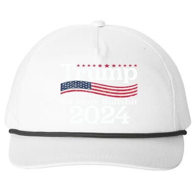 Donald Trump For President 2024 No More Bullshit Snapback Five-Panel Rope Hat