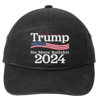 Donald Trump For President 2024 No More Bullshit 7-Panel Snapback Hat