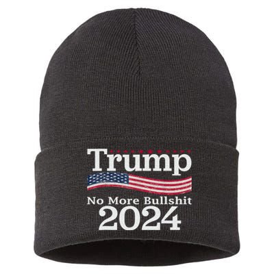 Donald Trump For President 2024 No More Bullshit Sustainable Knit Beanie