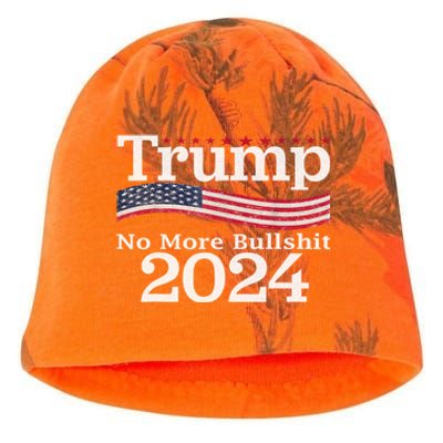 Donald Trump For President 2024 No More Bullshit Kati - Camo Knit Beanie