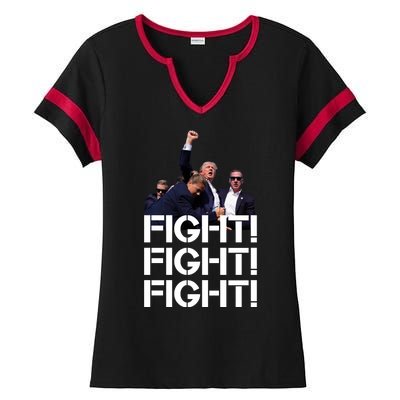 Donald Trump Fight Fight Fight Save America Ladies Halftime Notch Neck Tee