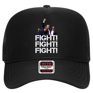 Donald Trump Fight Fight Fight Save America High Crown Mesh Back Trucker Hat