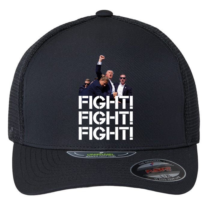 Donald Trump Fight Fight Fight Save America Flexfit Unipanel Trucker Cap