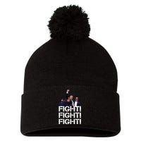 Donald Trump Fight Fight Fight Save America Pom Pom 12in Knit Beanie