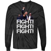 Donald Trump Fight Fight Fight Save America Tie-Dye Long Sleeve Shirt